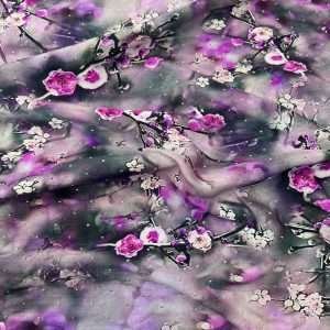 حرير مشجر مرصع بالكريستالات