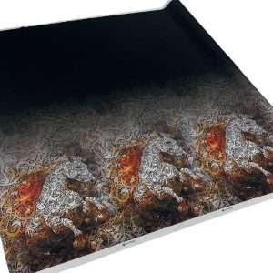 كريب ناعم بتصميم رسمة الخيل بطرف القماش