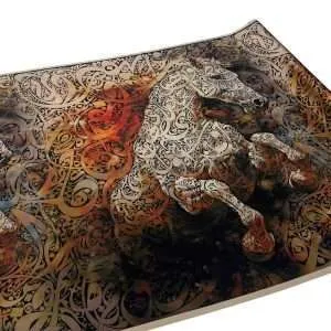 Alternative view of حرير أرماني بتصميم رسمة الخيل