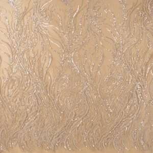 تل مطرز بالخيوط وحبات الترتر والخرز