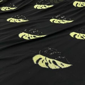 شيفون مطرز بالخيط وحبات الترتر