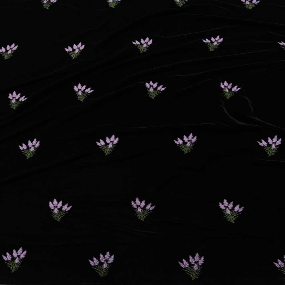 مخمل مطرز مستوحى من زهرة اللافندر مخمل مطرز