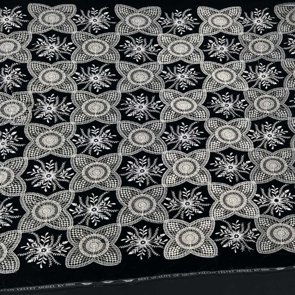 مخمل مطرز بخيوط قيطان مخمل مطرز