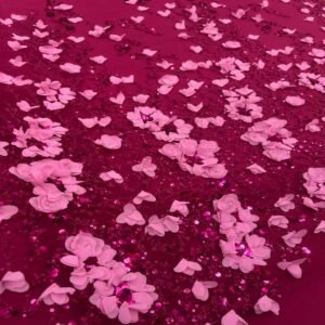 Alternative view of تل مطرز بالخرز وقصاصات الورد البارز