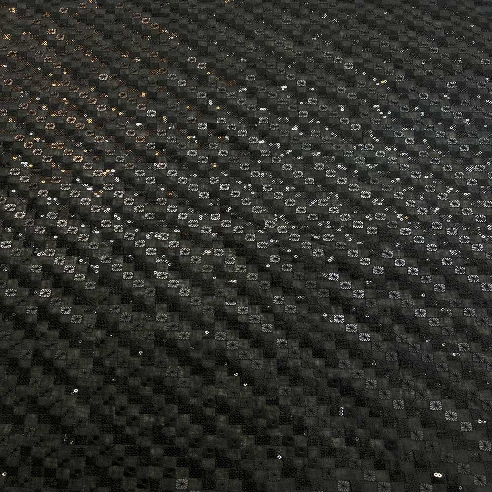 قماش كتان مطرز بحبات الترتر قماش هندي مطرز