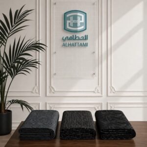 قماش جاكار حرير أسود
