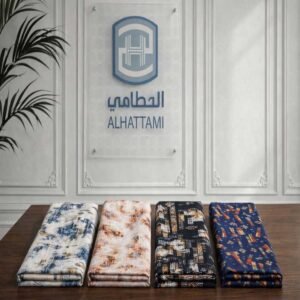 قماش كتان مشجر بنقوش عصرية
