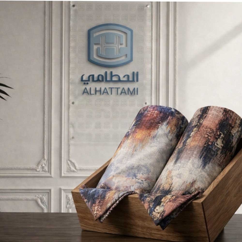 قماش كتان فاخر بنقوش فنية عصرية قماش كتان